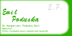 emil poduska business card